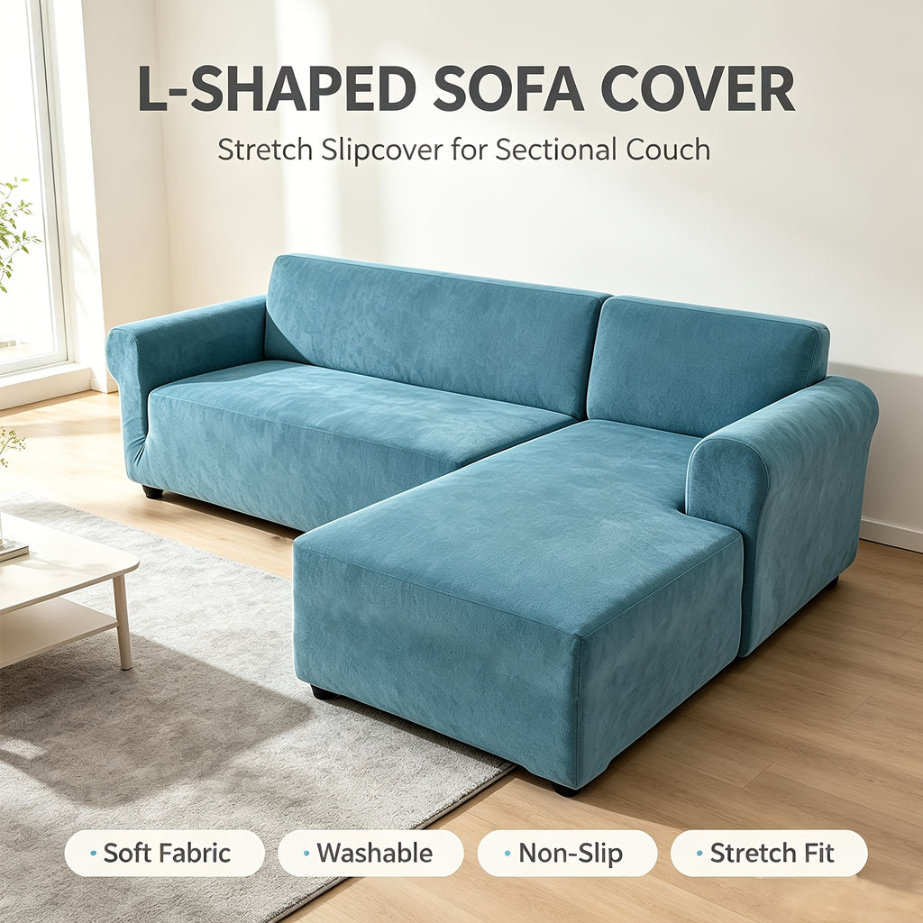 Housse de canapé extensible en velours jacquard — détail de la matière : velours