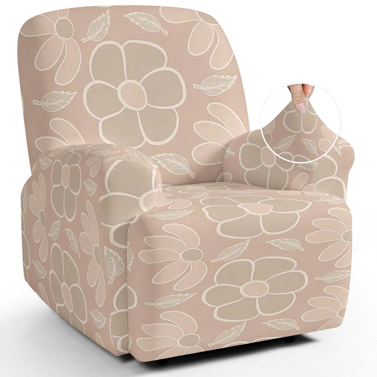 Housse de canapé extensible en fibre de lait imprimée à motif fleuri au rendu