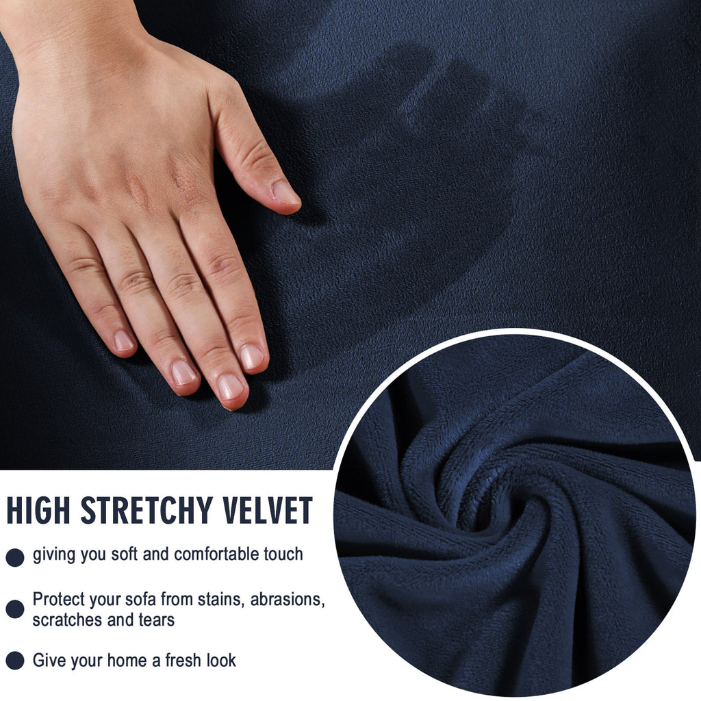 Housse de canapé légère en velours d'esprit vintage, tissu de 100 à 120 g/m²