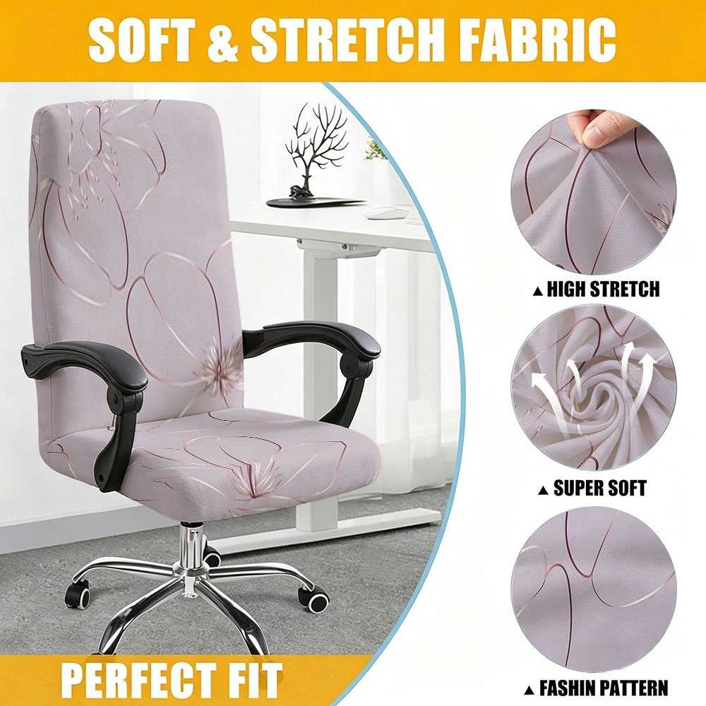 Housse de canapé extensible en fibre de lait imprimée à motif fleuri, mise en situation