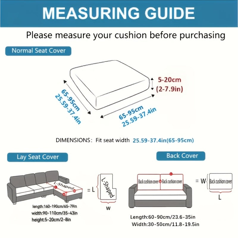 Housse de canapé extensible en velours côtelé jacquard antidérapante, vue de dos
