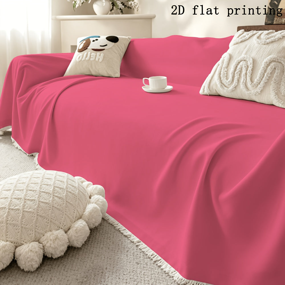 Housse de canapé en polyester imprimée à motif fleuri d'esprit bohème, gros plan sur le tissu