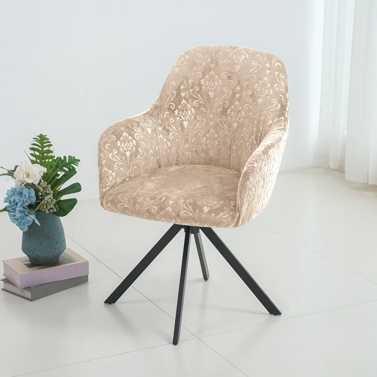 Housse de canapé extensible en velours à maille gaufrée — détail de la matière : velours
