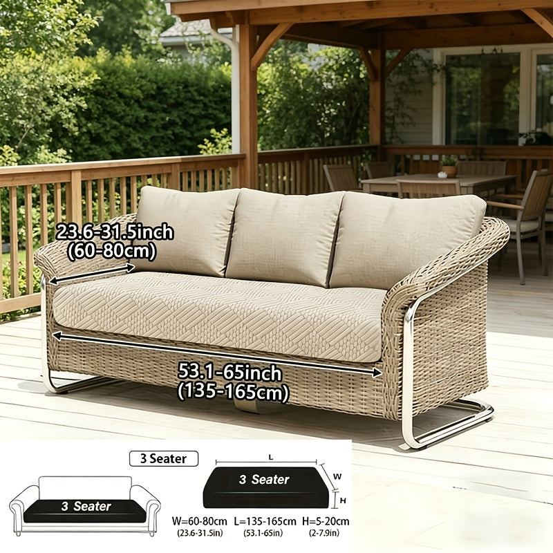Housse de canapé extensible en polaire jacquard à housses séparées, mise en situation