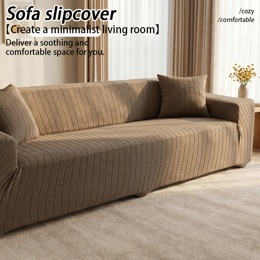Housse de canapé extensible en polaire jacquard antidérapante — détail de la matière : polaire Image
