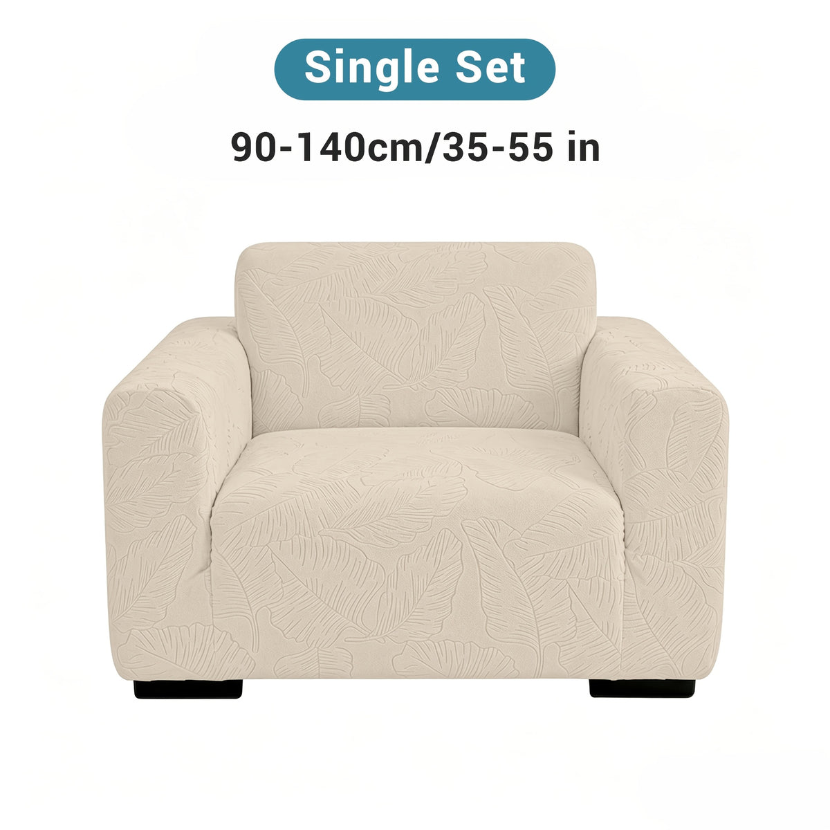 Housse de canapé extensible en polaire jacquard à motif feuillage Image