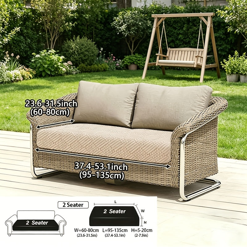 Housse de canapé extensible en polaire jacquard à housses séparées, vue d'ensemble