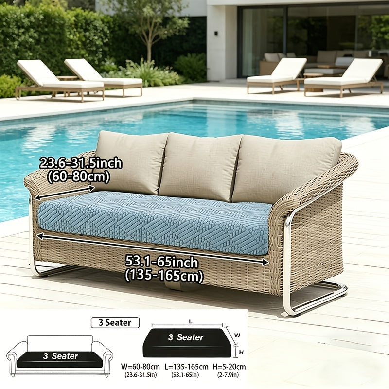 Housse de canapé extensible en polaire jacquard à housses séparées, gros plan sur le tissu