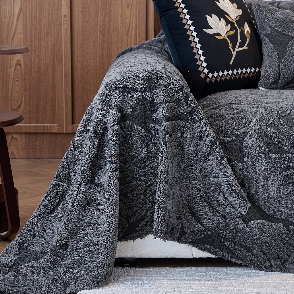 Housse de coussin épaisse en chenille matelassée antidérapante à housses, visuel produit