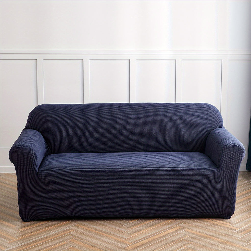 Housse de canapé extensible en polaire matelassée antidérapante, vue d'ensemble