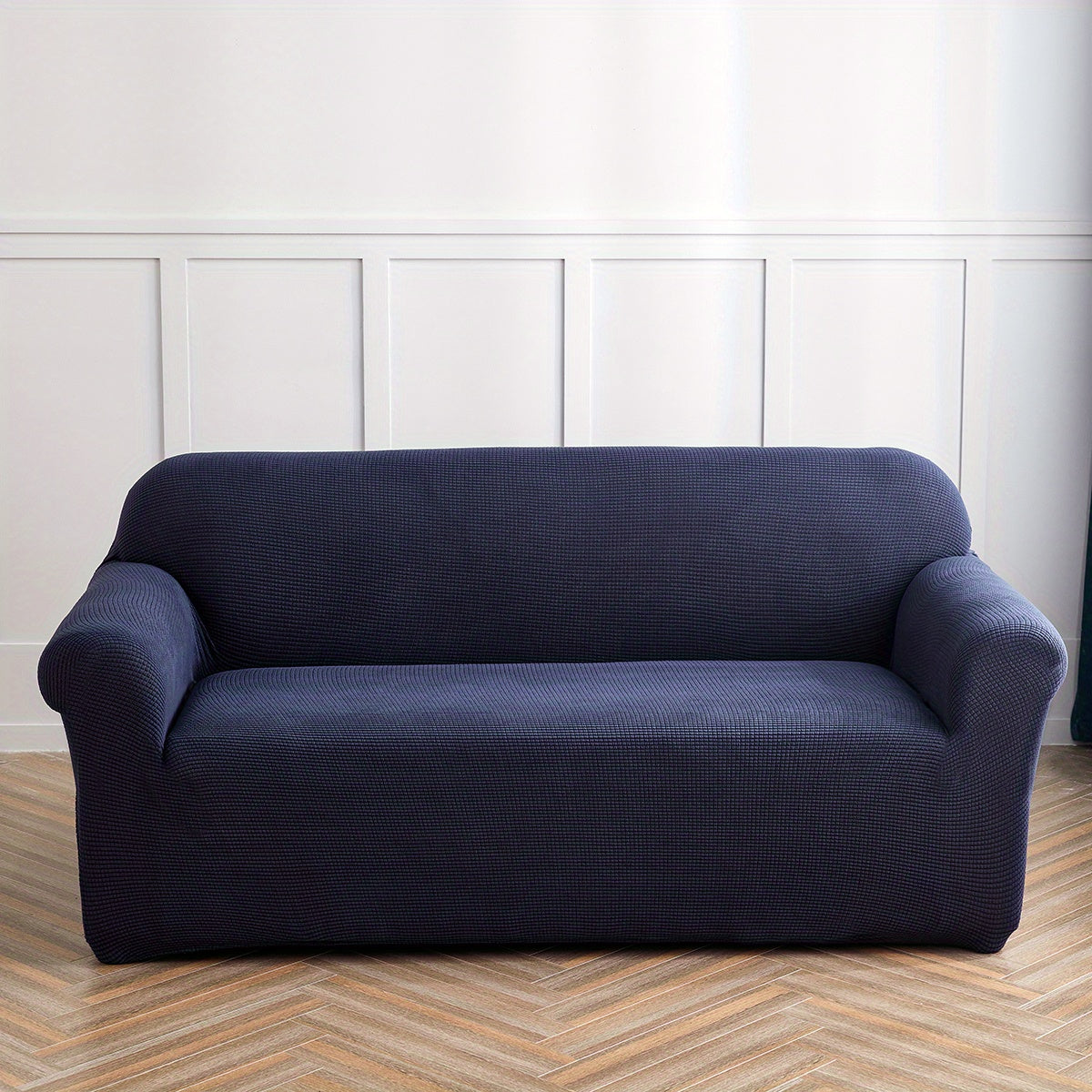 Housse de canapé extensible en polaire matelassée antidérapante, vue d'ensemble