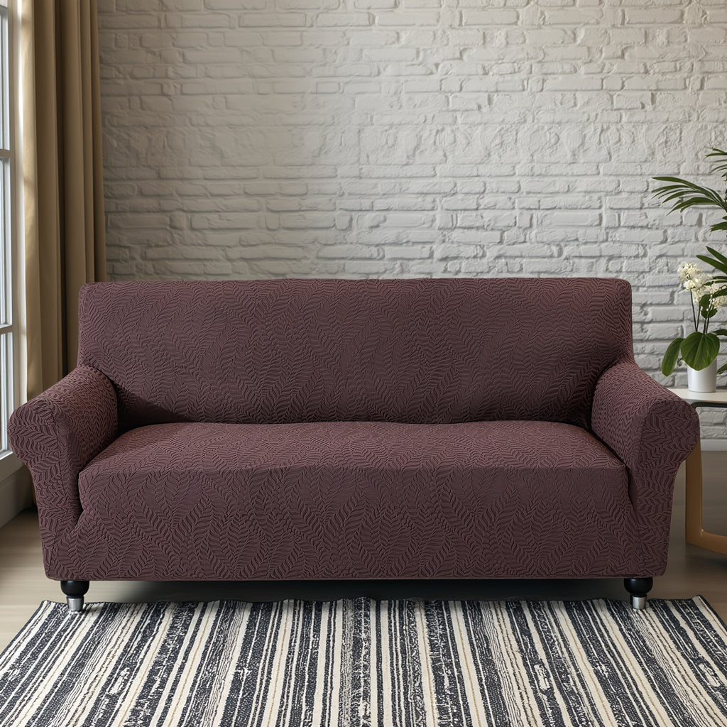 Housse de canapé extensible en polaire jacquard, vue de dos