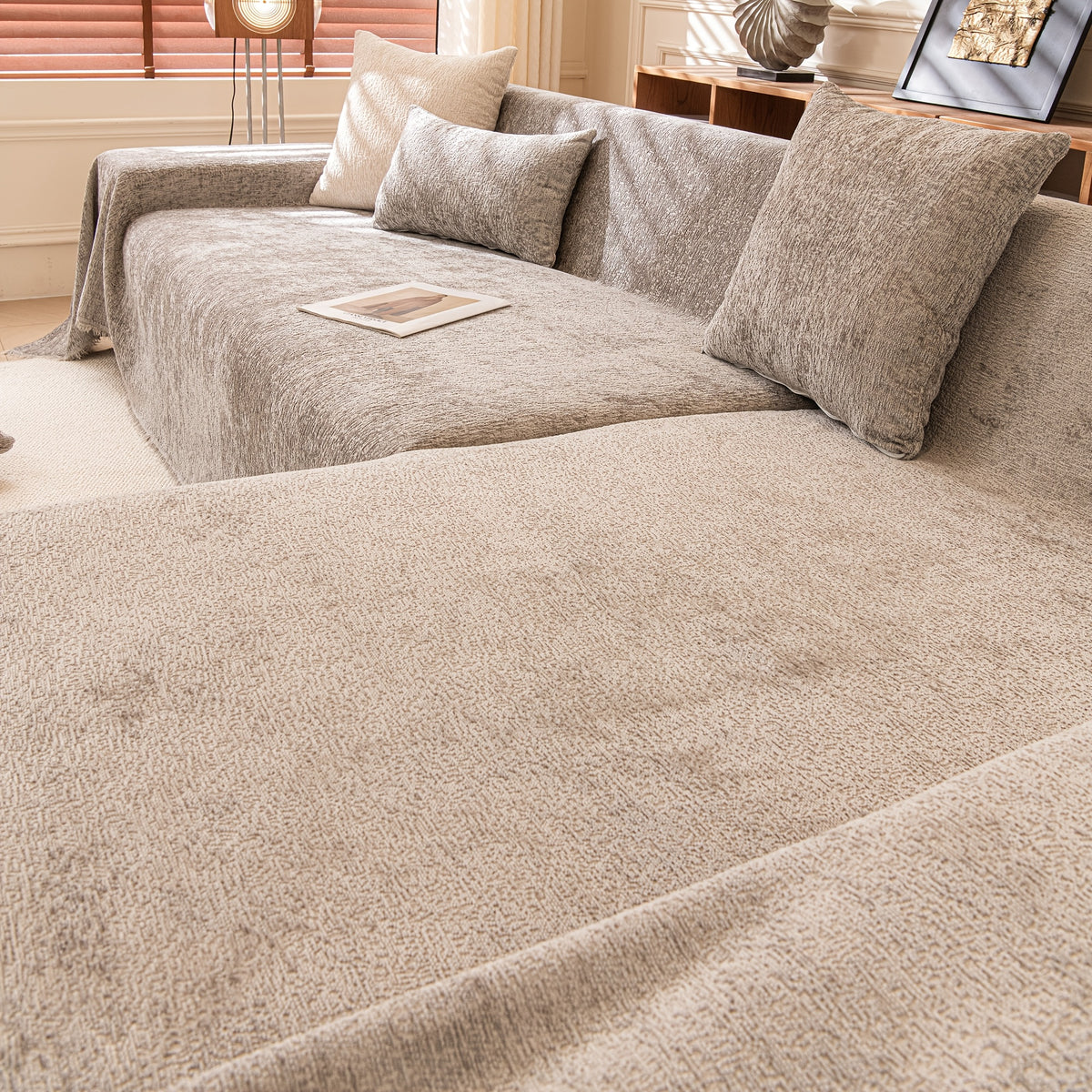 Housse de canapé à housses séparées d'esprit vintage, tissu de 500 g/m²