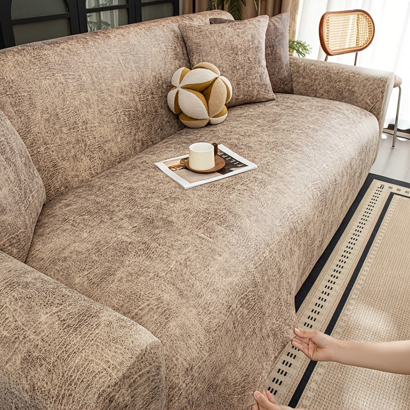 Housse de canapé en fibre de lait antidérapante d'esprit vintage, tissu de 250 à 300 g/m²