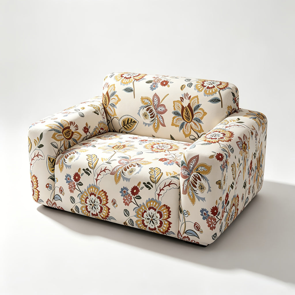 Housse de canapé extensible en fibre de lait imprimée à motif bohème, housse posée