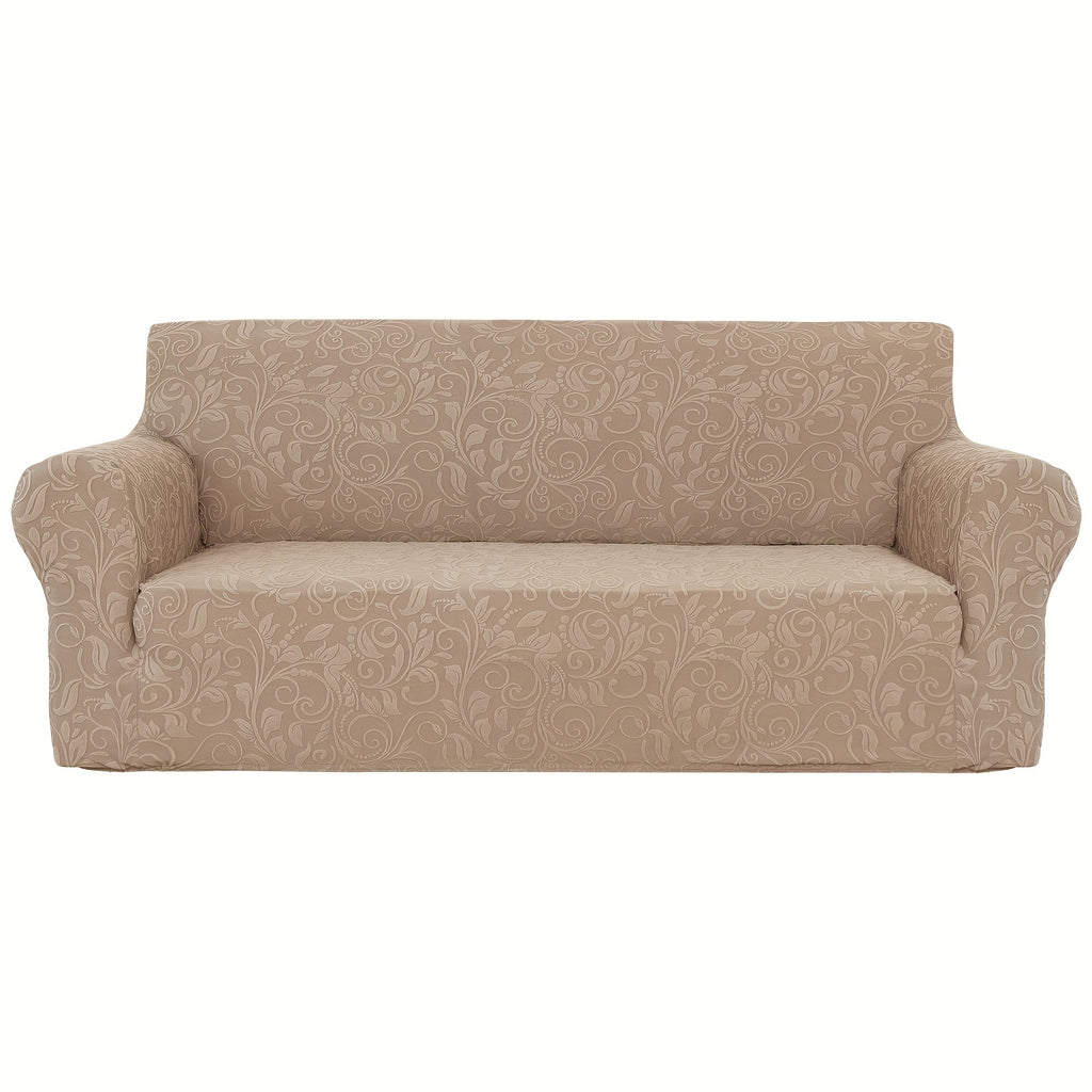 Protection de canapé extensible en polaire jacquard d'esprit vintage, vue de dos