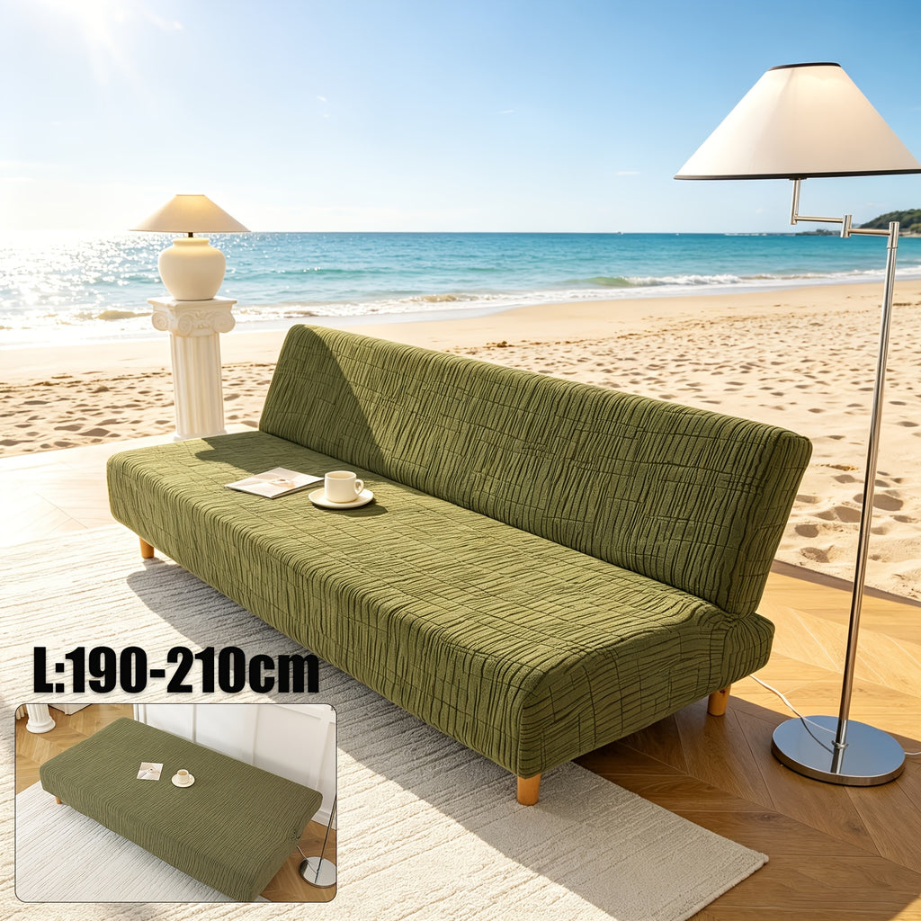 Housse de canapé extensible en polaire jacquard à motif géométrique, visuel produit