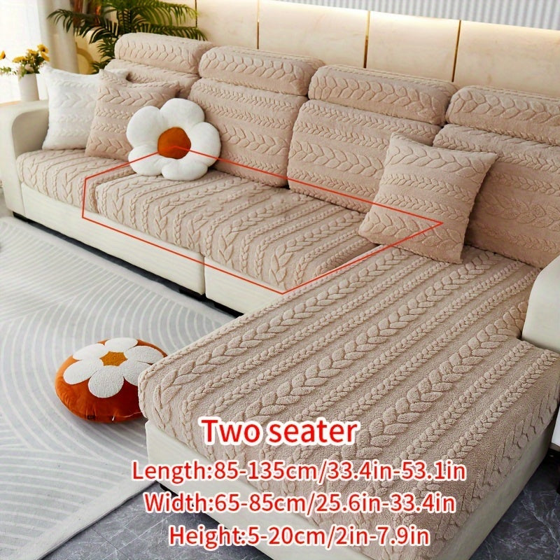 Housse de canapé extensible en velours jacquard antidérapante à housses, compatible fauteuil, canapé deux places, canapé trois places