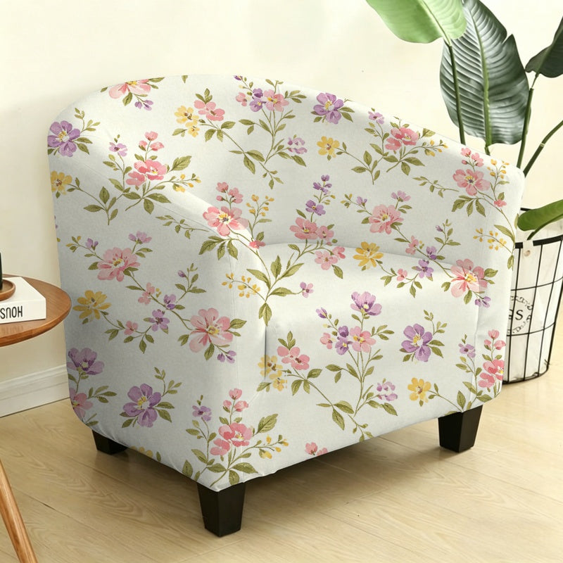 Housse de canapé extensible en fibre de lait imprimée au dessin Art déco, vue d'ensemble