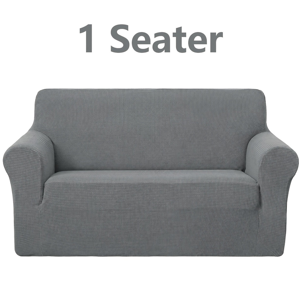 Housse de canapé extensible en polyester à carreaux, détail de la finition