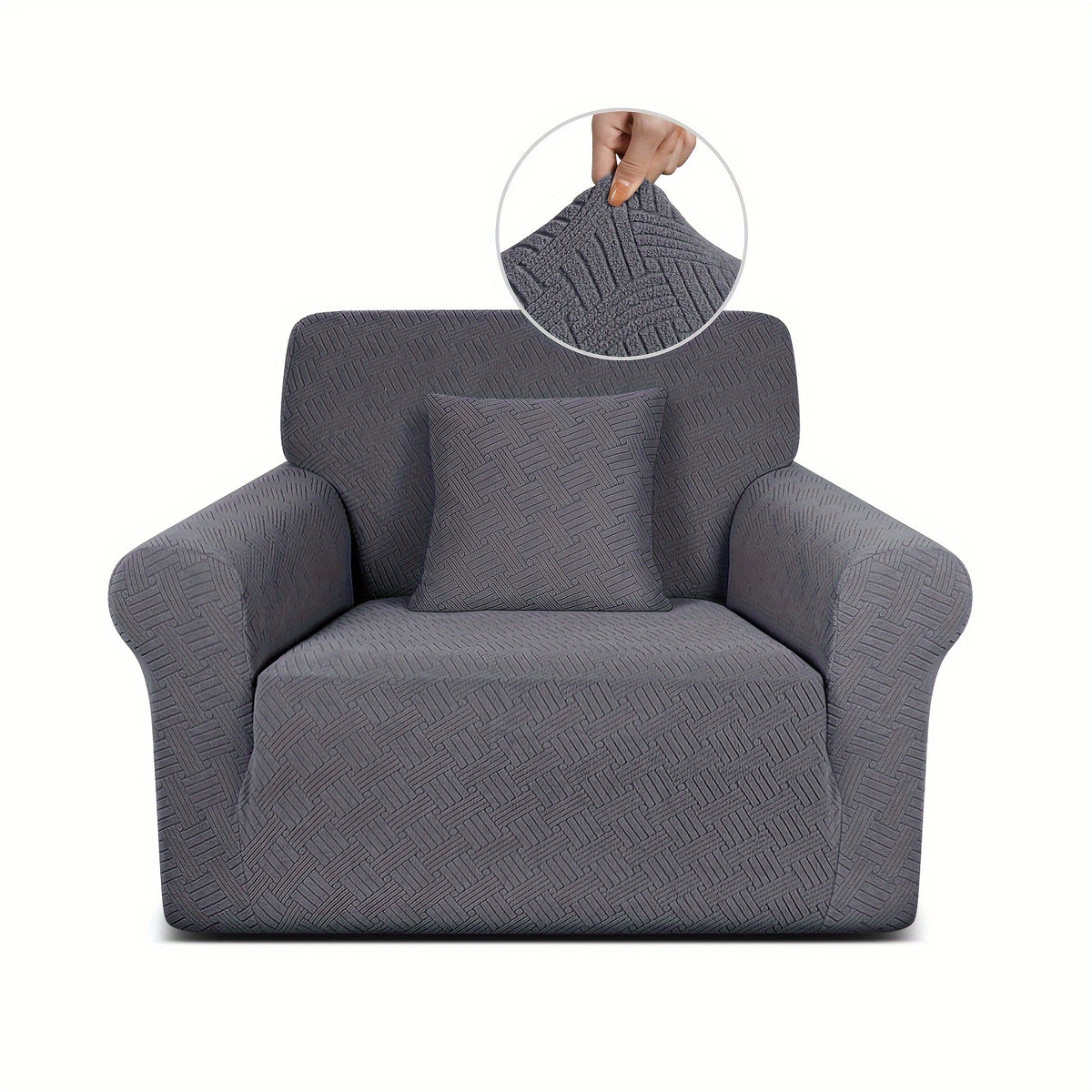 Housse de canapé épaisse extensible en polaire jacquard