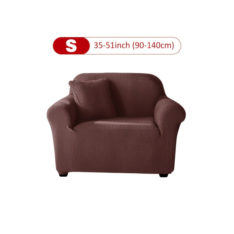 Housse de canapé extensible en velours côtelé jacquard en T, détail de la finition