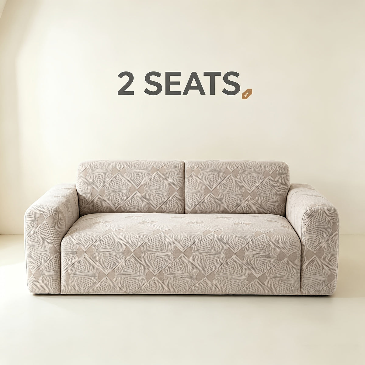 Housse de canapé extensible en polaire jacquard à rayures, vue d'ensemble