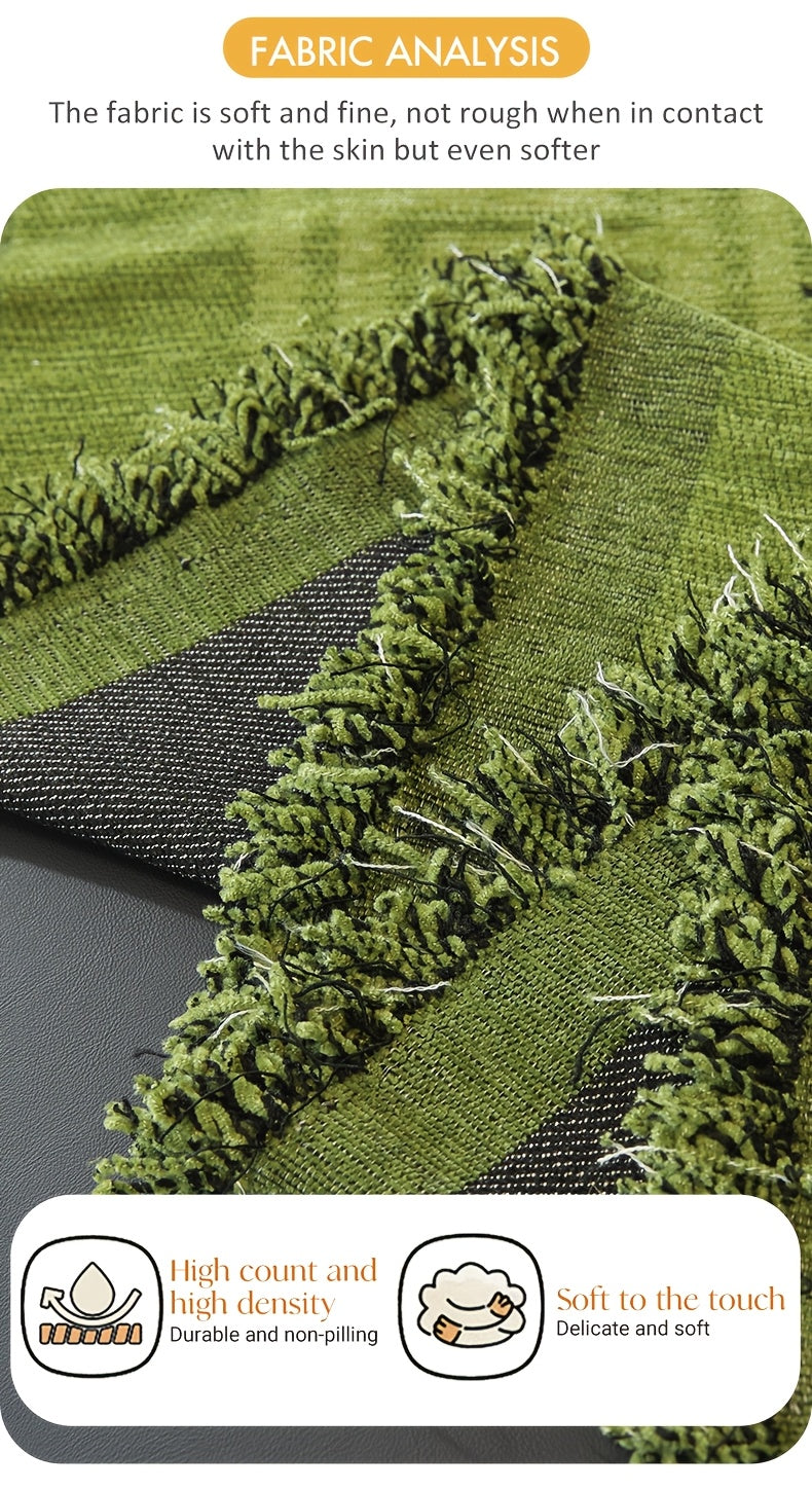 Housse de canapé épaisse en chenille jacquard, mise en situation