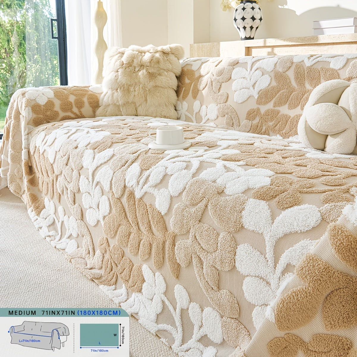 Housse de canapé épaisse en velours jacquard