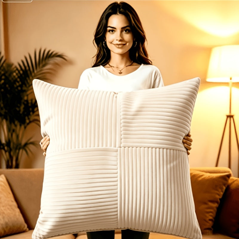 Housse de coussin en polyester à fermeture éclair, vue de dos