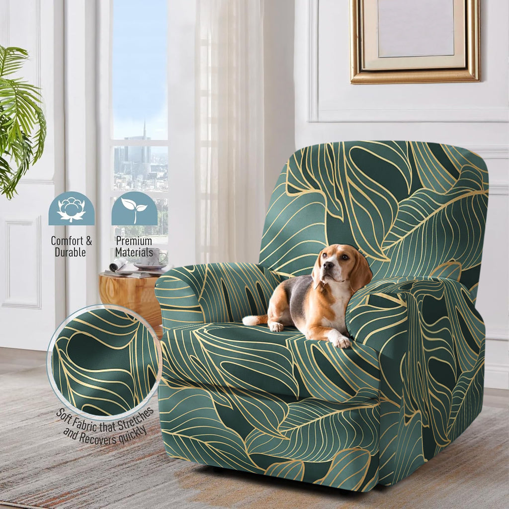 Housse de canapé extensible en fibre de lait imprimée à motif tropical — détail de la matière : fibre de lait