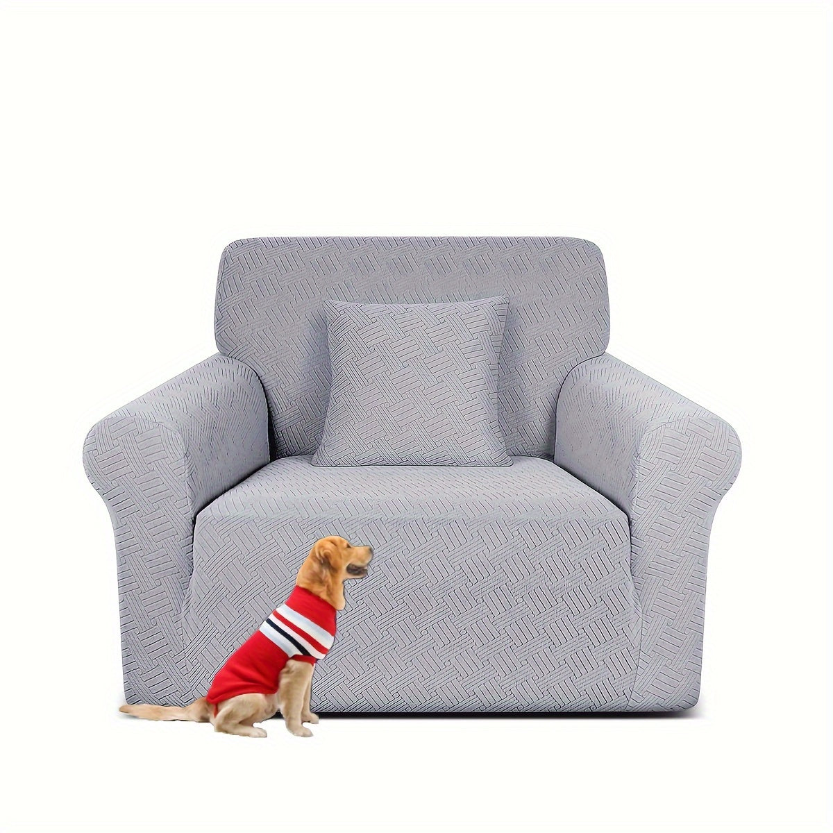 Housse de canapé épaisse extensible en polaire jacquard antidérapante Image