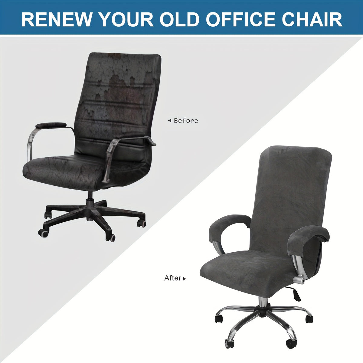 Housse de chaise extensible en polyester, détail de la finition