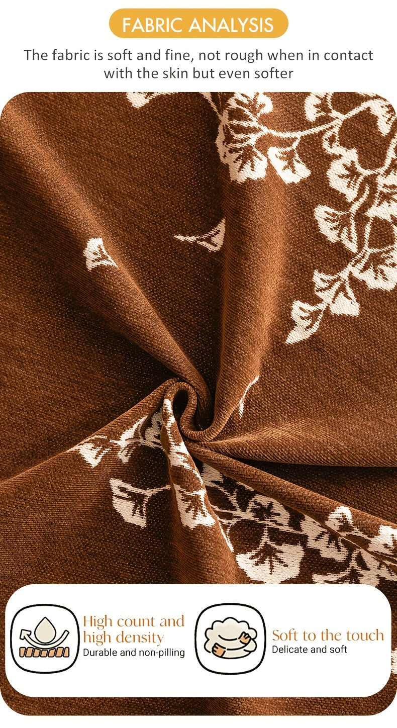 Housse de canapé en chenille antidérapante d'esprit vintage, vue d'ensemble