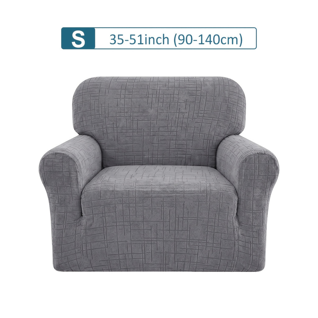 Housse de canapé extensible en polaire jacquard, gros plan sur le tissu