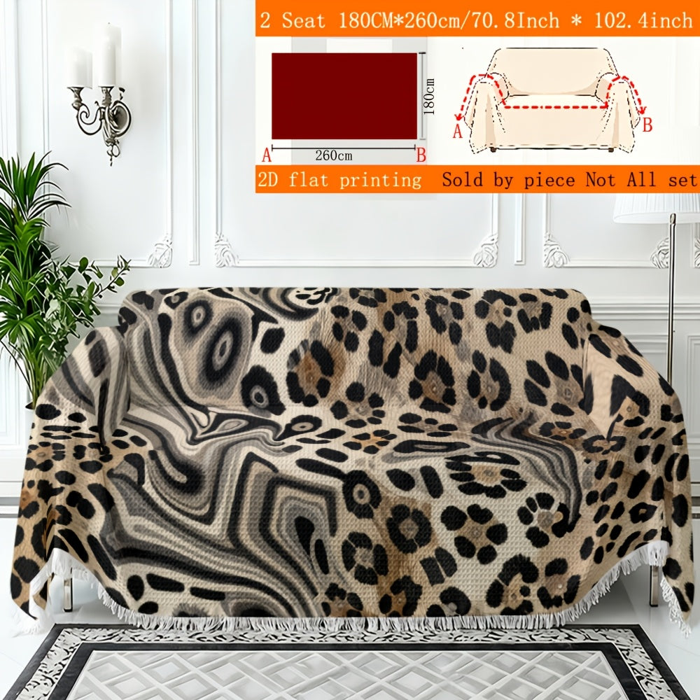 Housse de canapé en polyester imprimée à motif léopard, vue d'ensemble