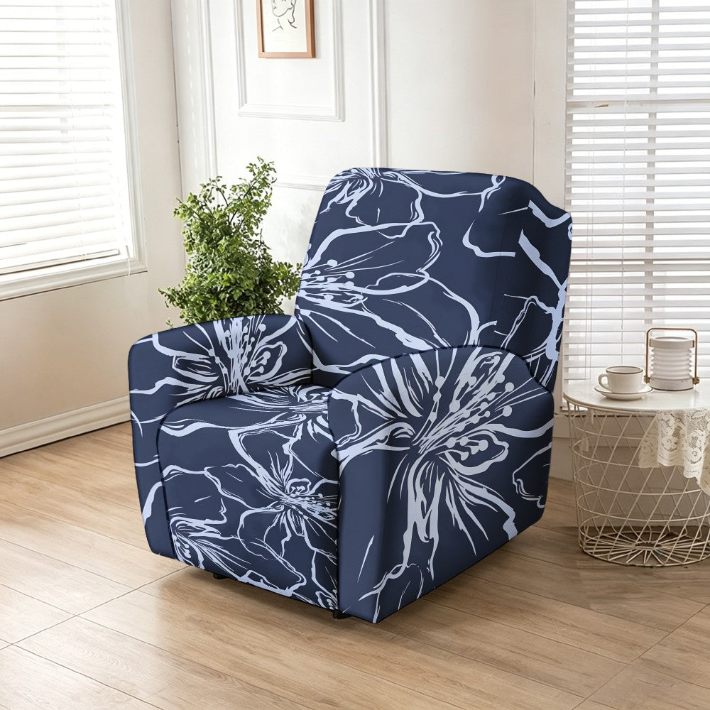Housse de fauteuil extensible en fibre de lait matelassée à motif fleuri, vue d'ensemble