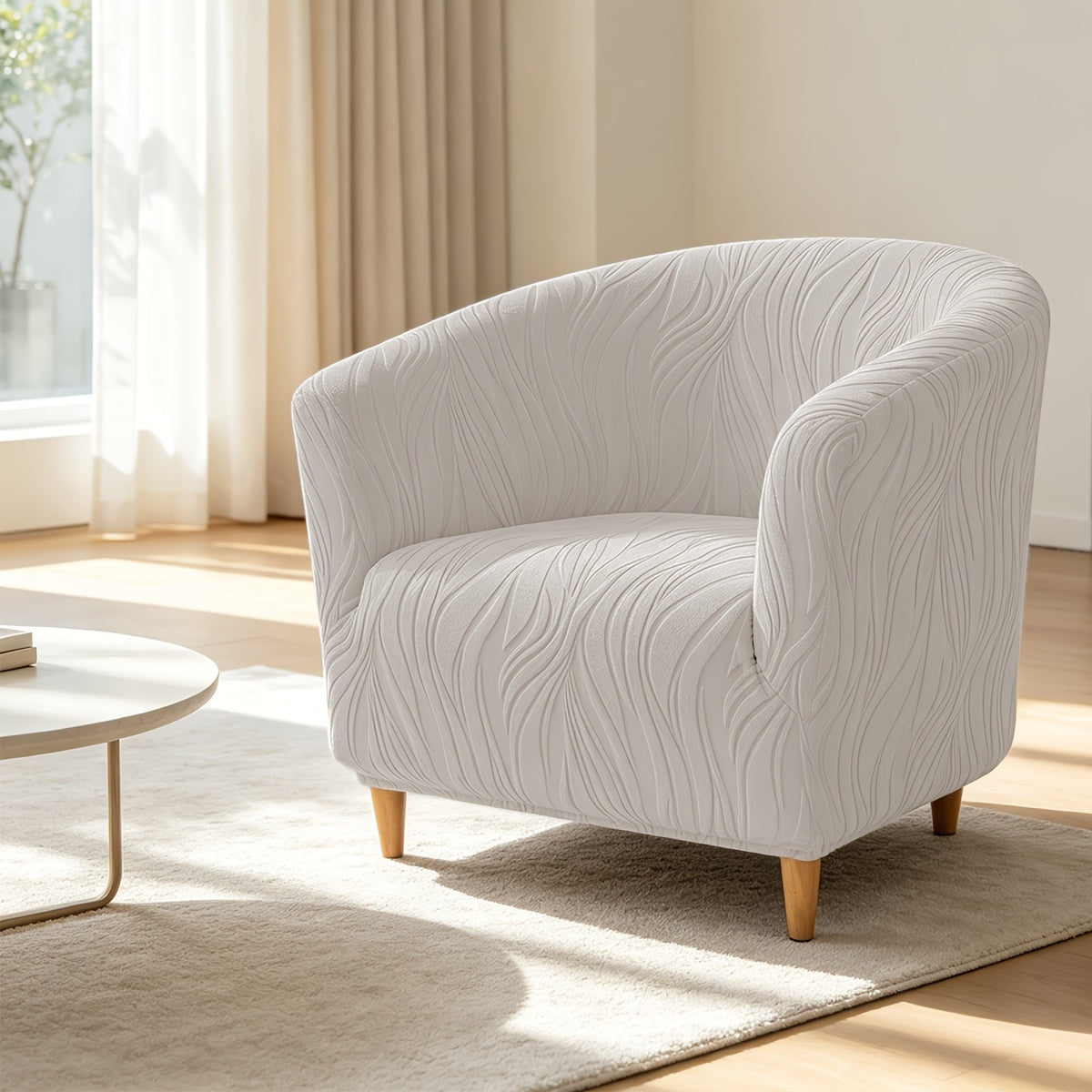 Housse de canapé extensible en polaire jacquard antidérapante pour fauteuil, vue d'ensemble