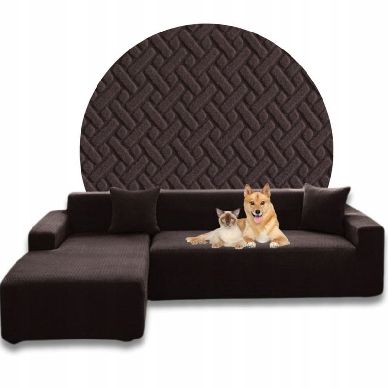 Housse de canapé extensible en polyester — détail de la matière : polyester