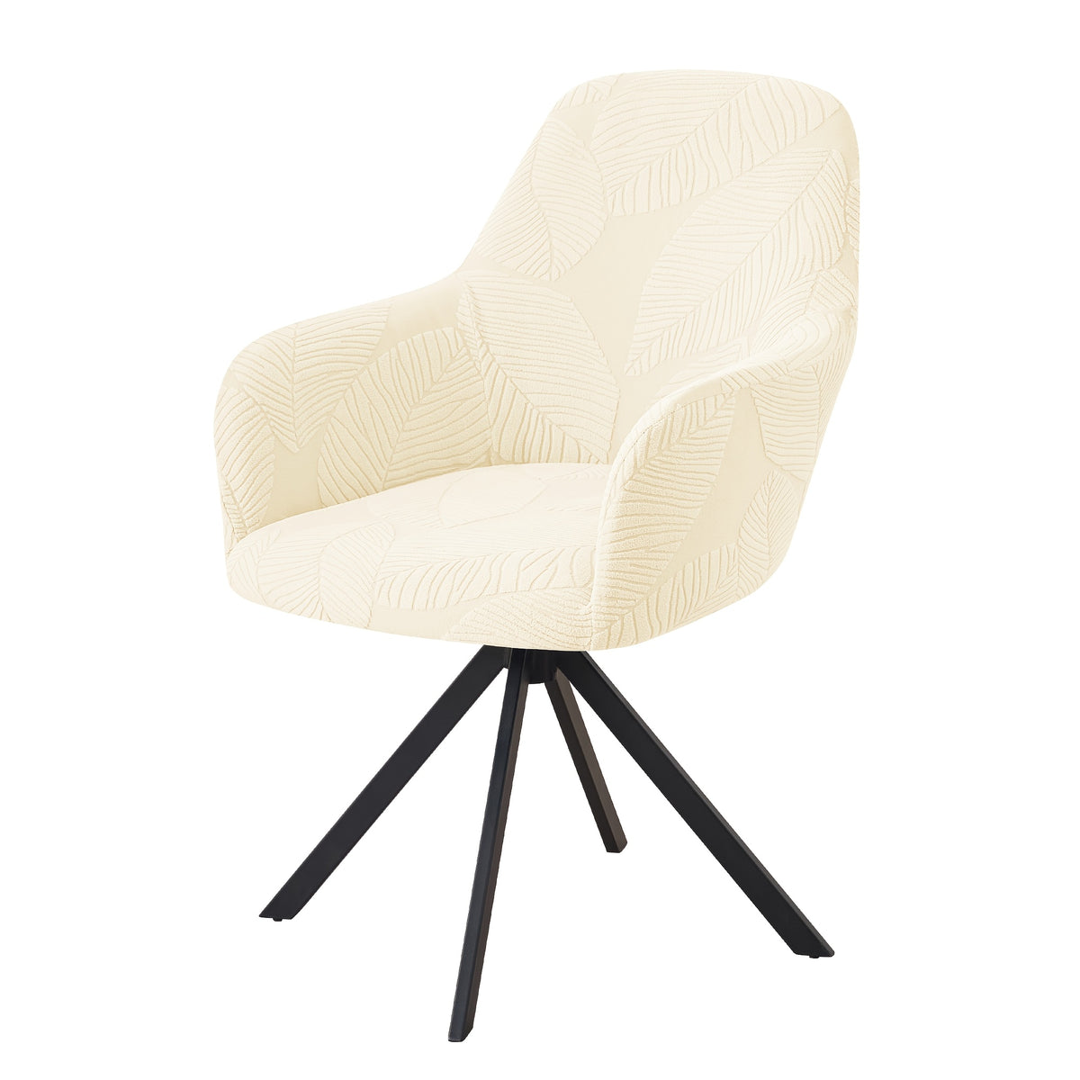 Housse de fauteuil extensible en polaire jacquard à motif feuillage