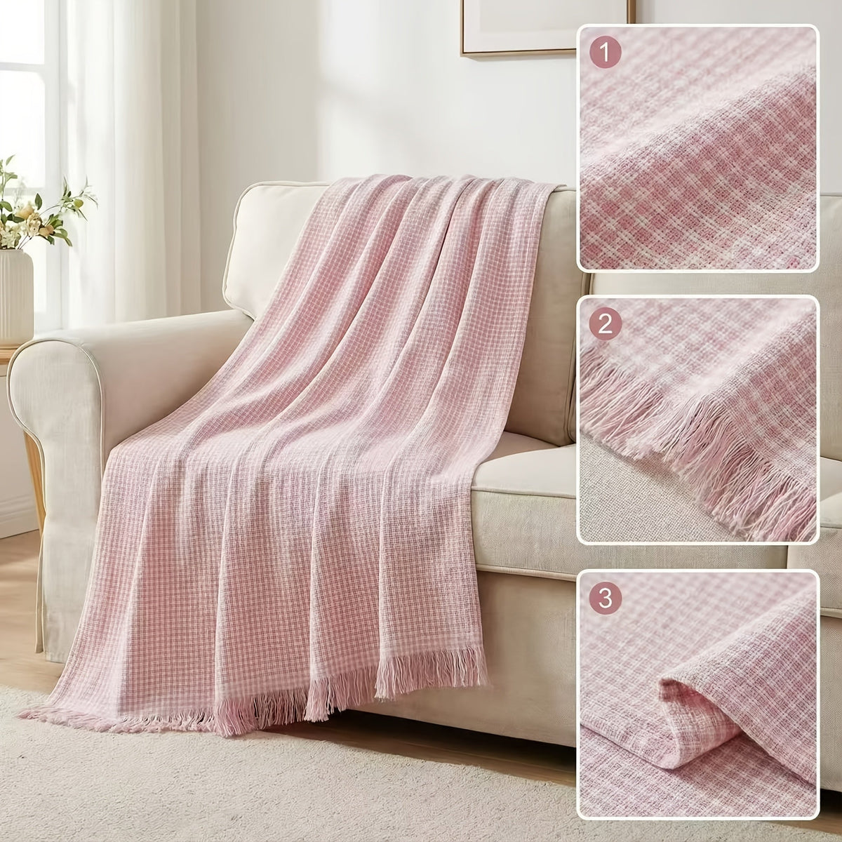 Housse de canapé, gros plan sur le tissu