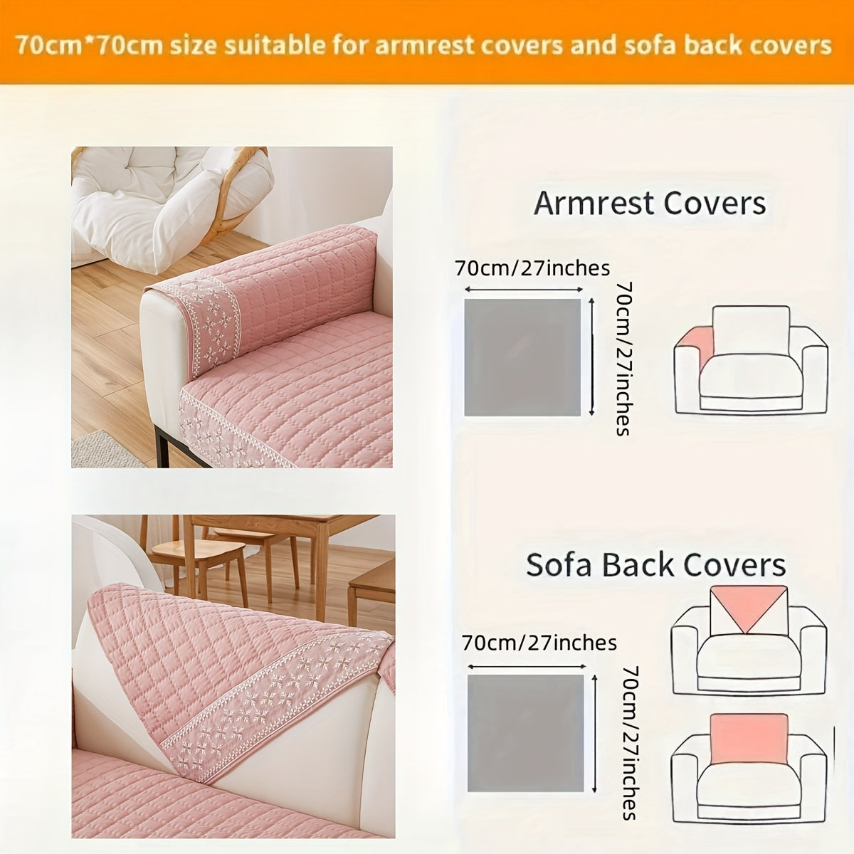 Housse de coussin matelassée à maille gaufrée antidérapante, visuel produit
