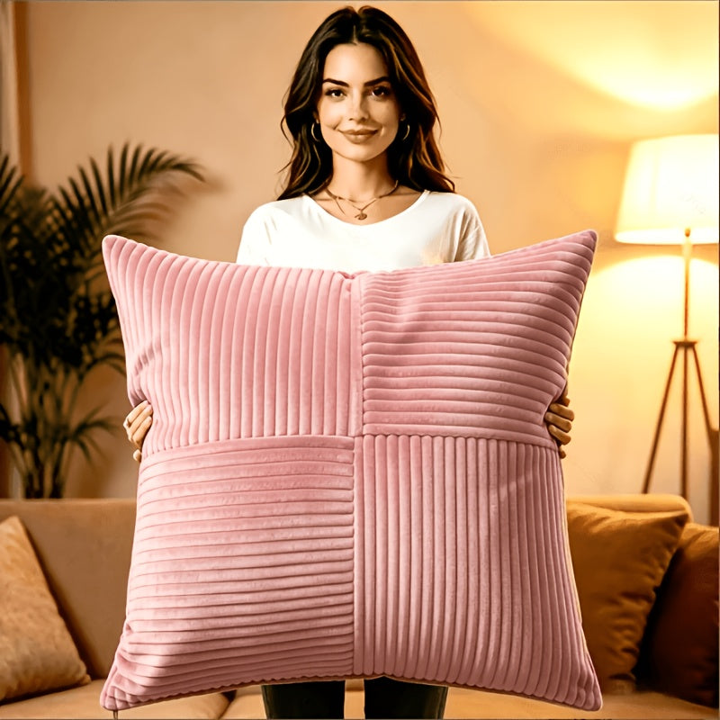 Housse de coussin en polyester à fermeture éclair, vue de dos