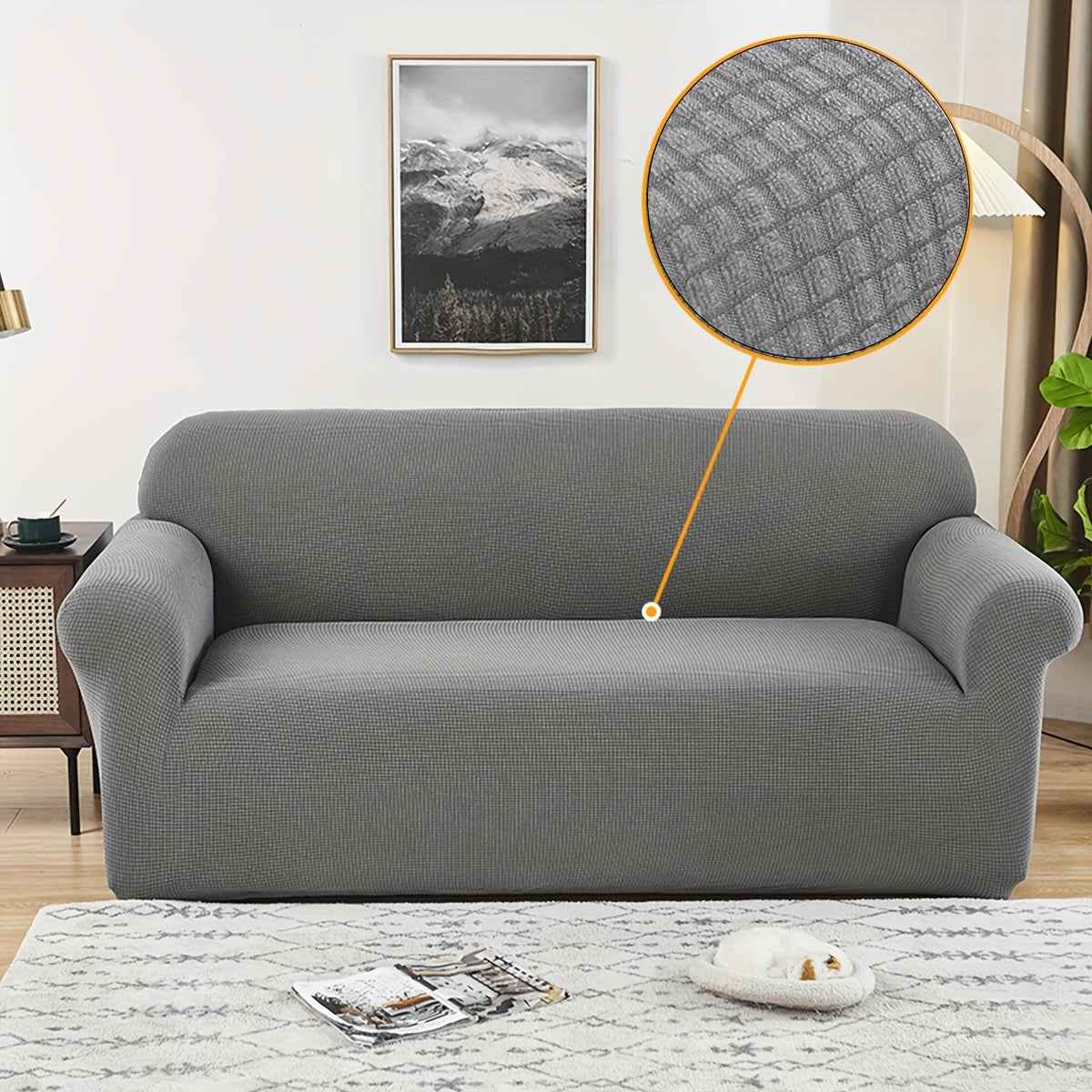 Housse de canapé épaisse extensible en polaire jacquard, compatible fauteuil, canapé deux places, canapé trois places