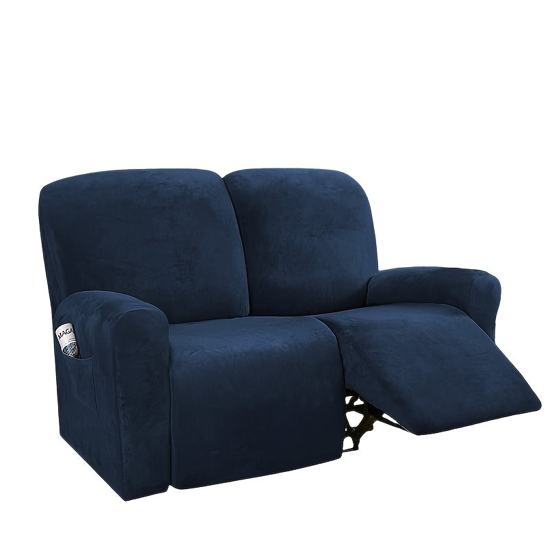 Housse de canapé extensible en velours matelassée, housse posée