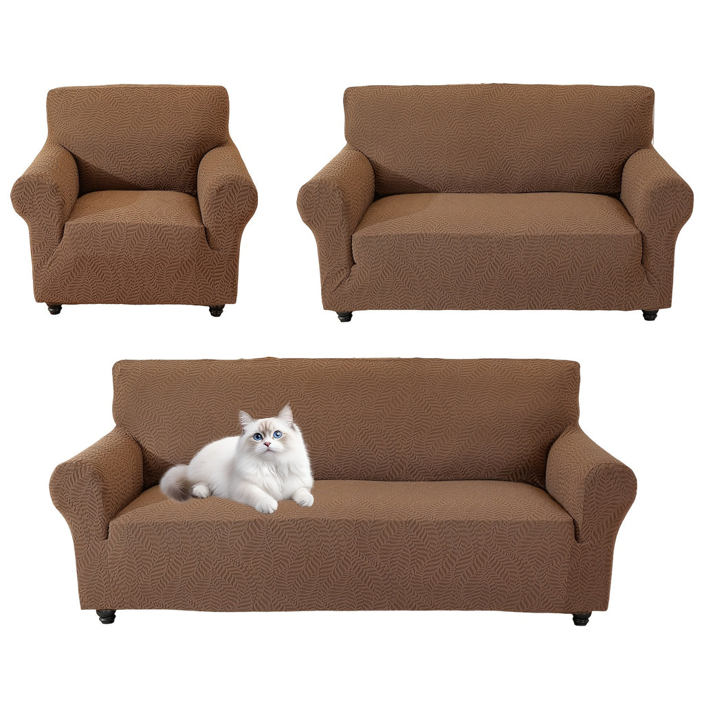 Housse de canapé extensible en polaire jacquard antidérapante au rendu glamour