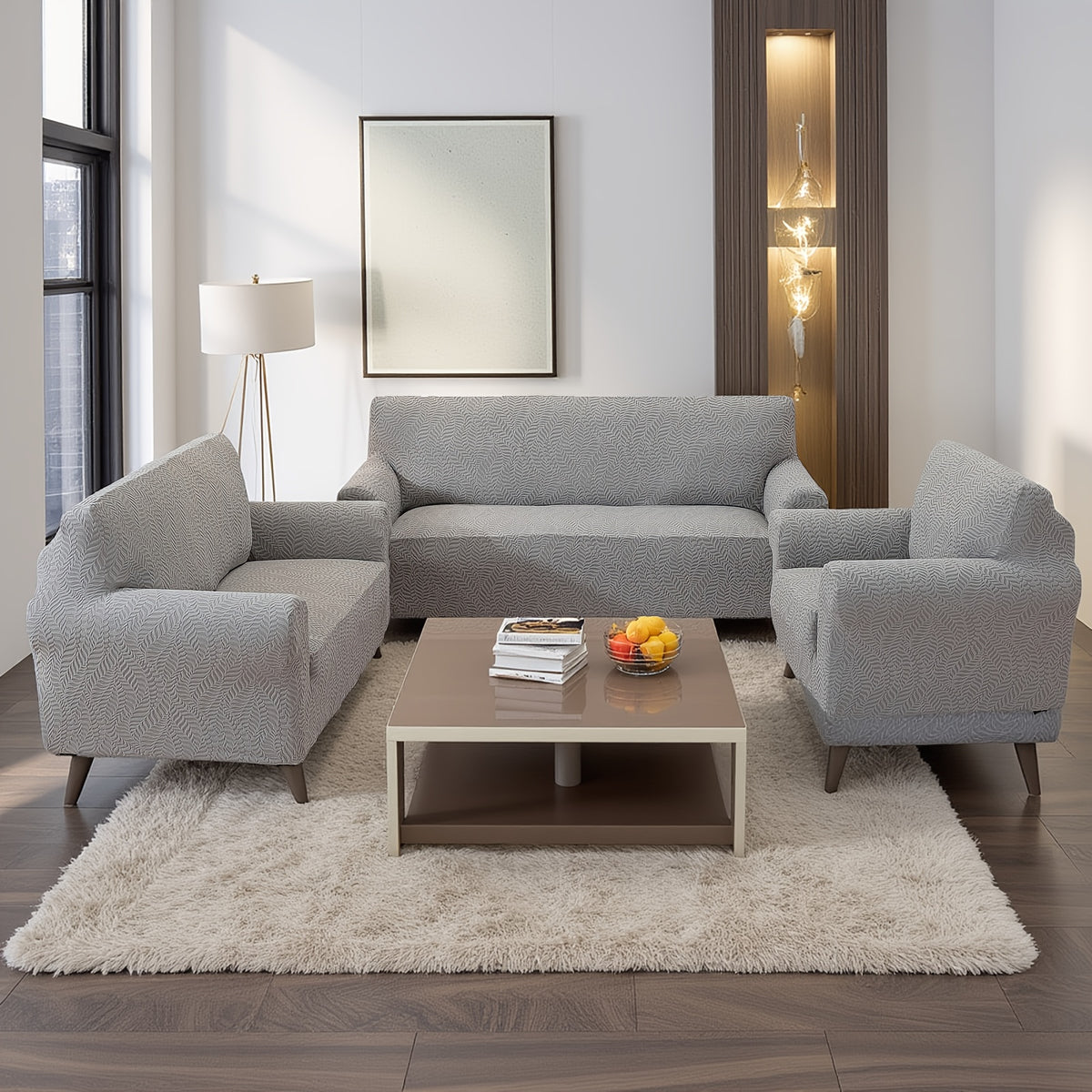 Housse de canapé extensible en polaire jacquard Image