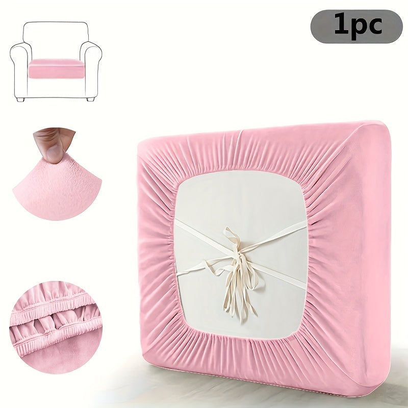 Housse de coussin épaisse extensible en velours, autre coloris