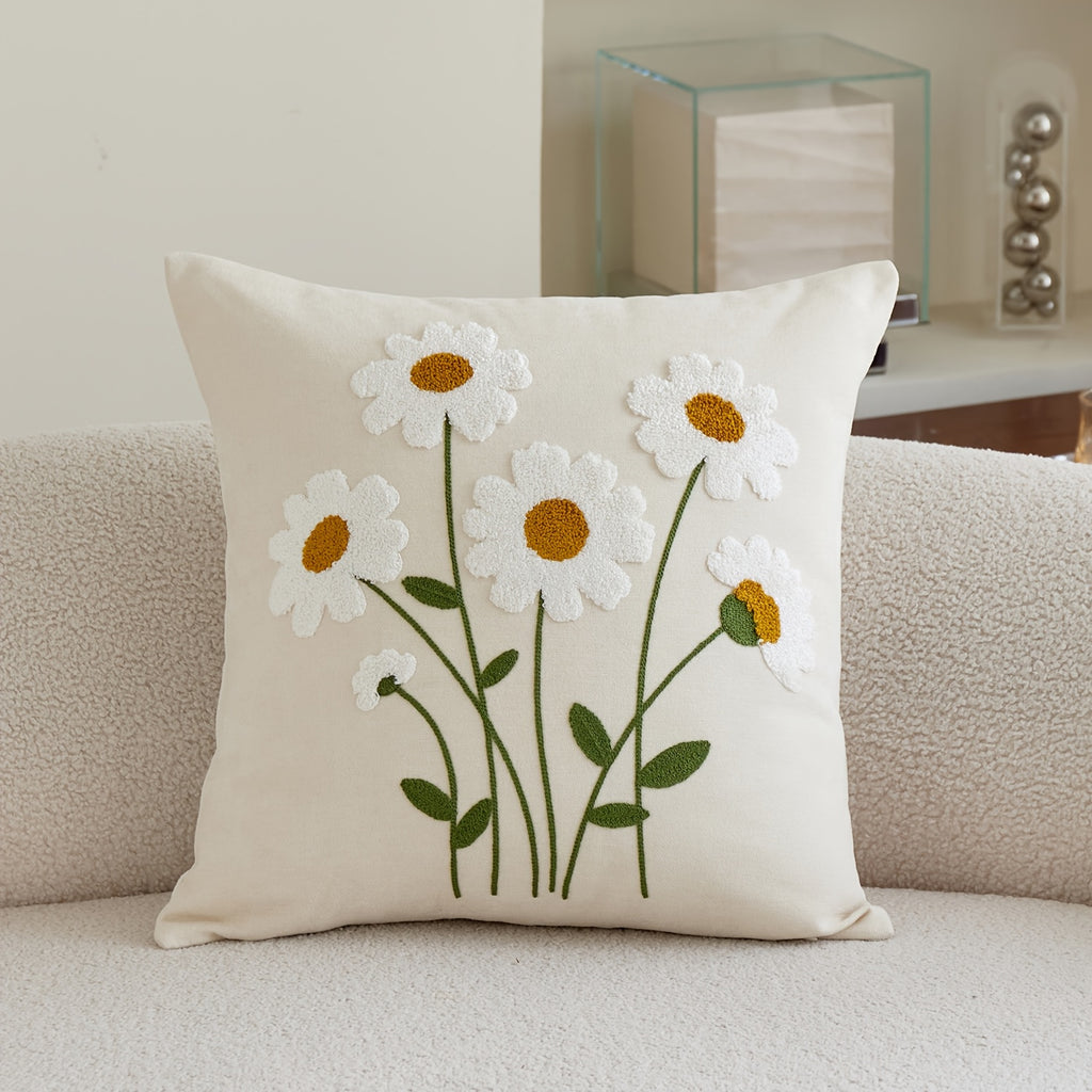 Housse de coussin en chenille à fermeture éclair