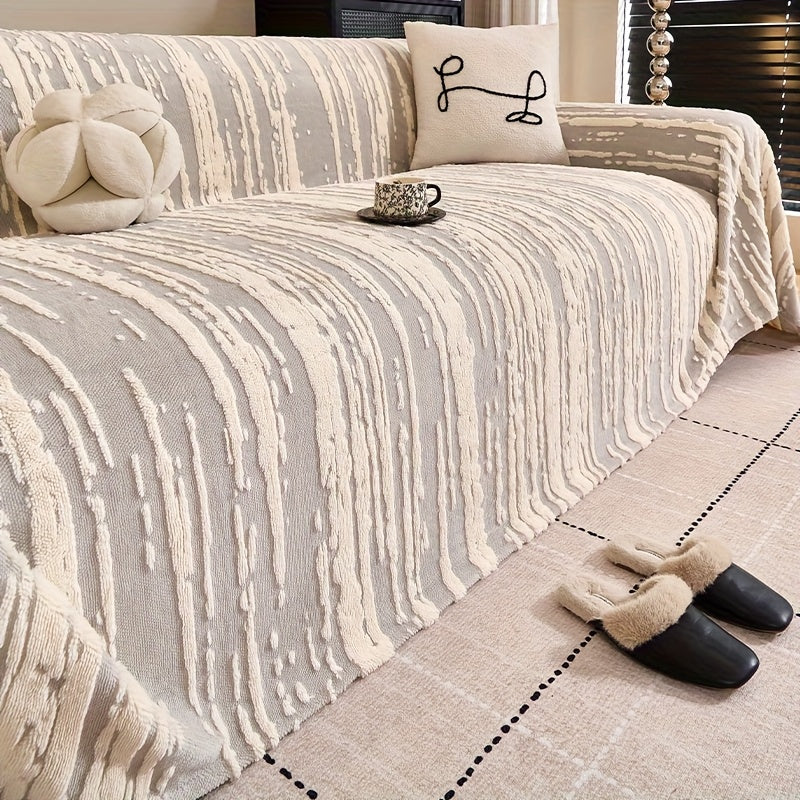 Housse de canapé, gros plan sur le tissu
